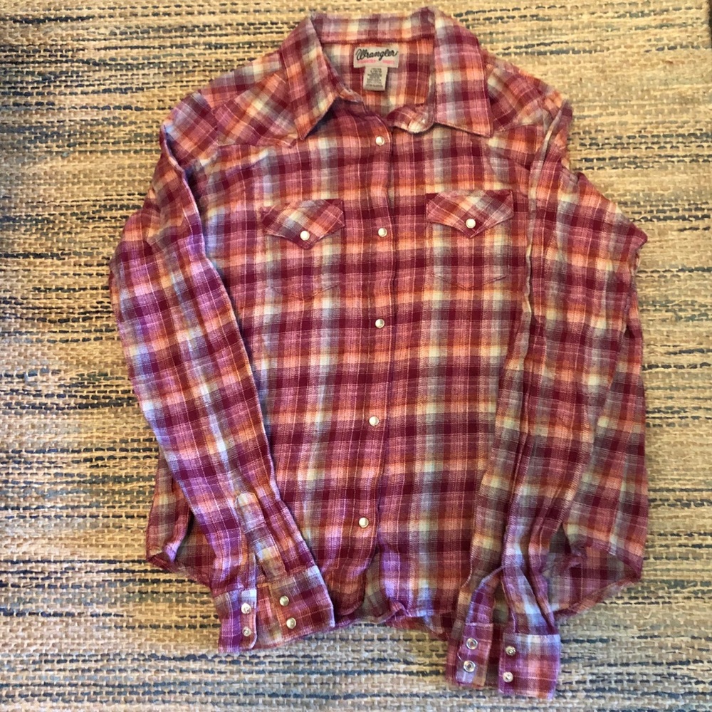 Long Sleeve Pink Plaid Shirt